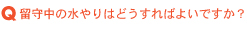 留守中の水やりはどうすればよいですか?